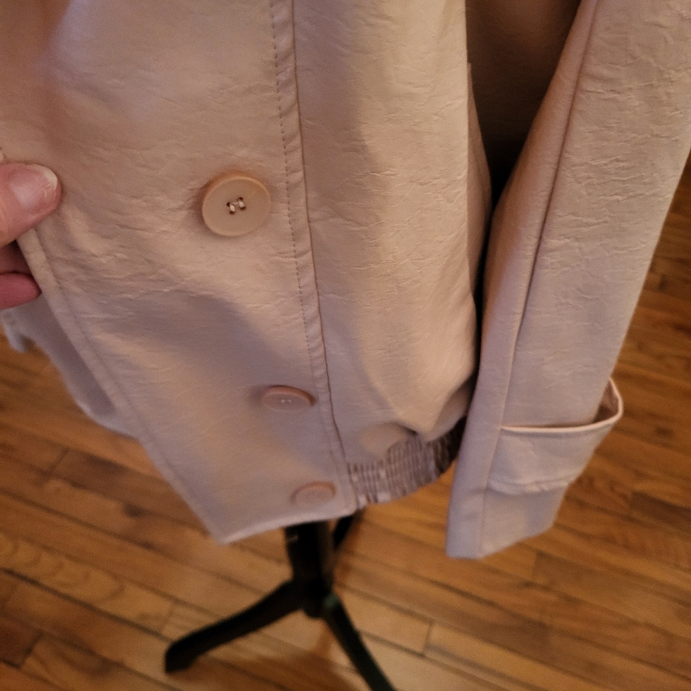 Women's Blush Pink Faux Leather Jacket  size Small - Picture 4 of 10